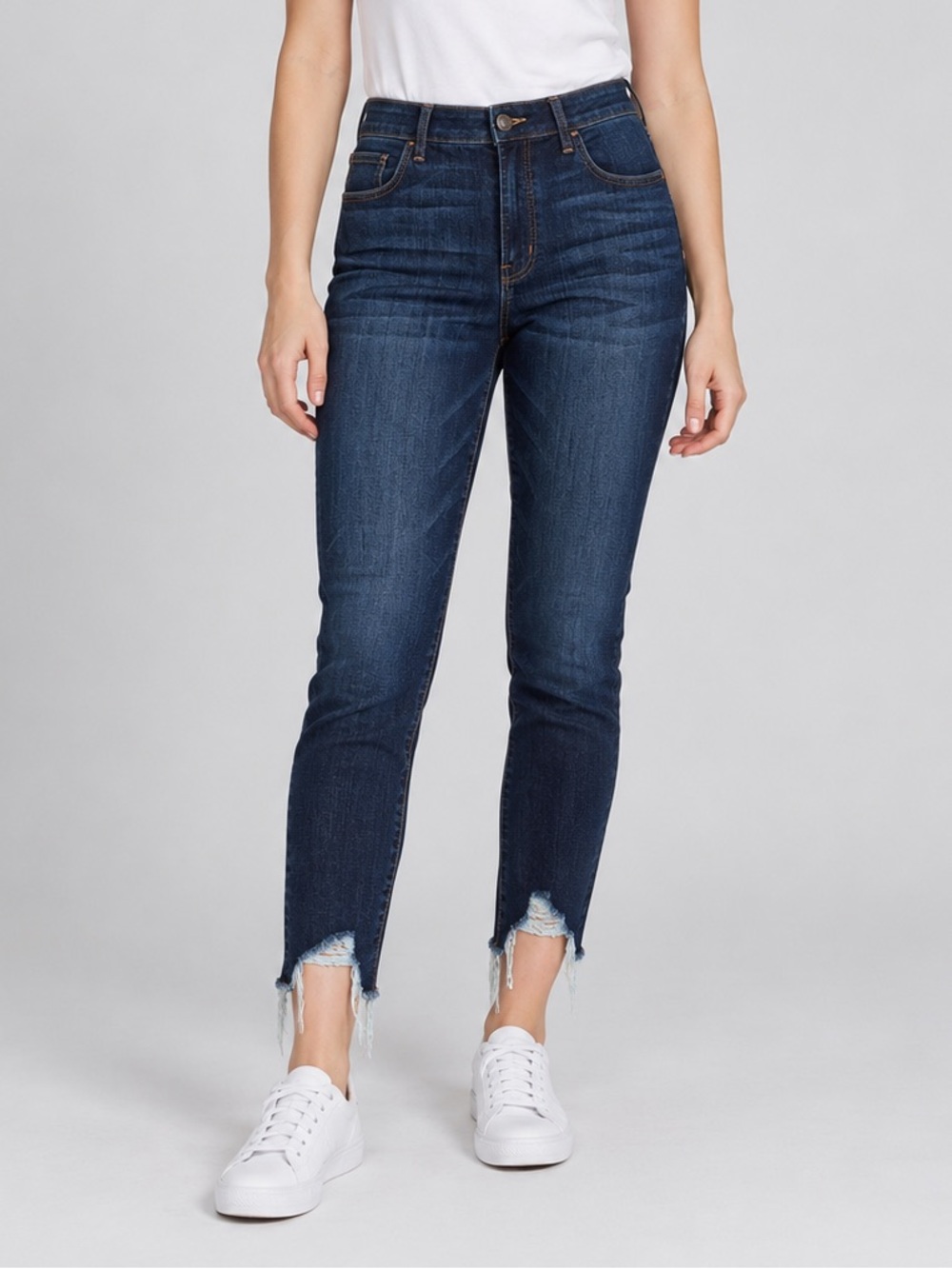 American Eagle High Rise Jegging Crop Skinny Jeans Dark Wash Frayed plus size 14